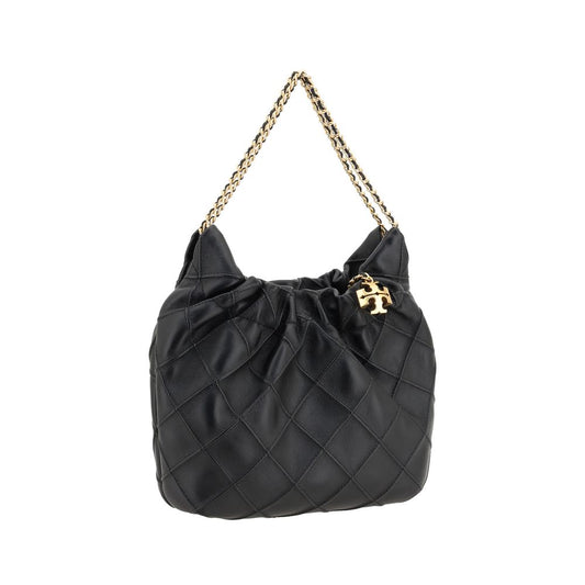 Bolso de hombro Tory Burch negro de piel de cordero Ovis Aries Aries