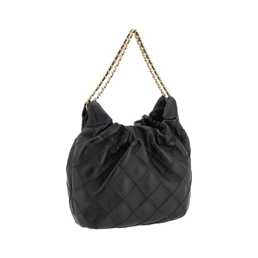 Bolso de hombro Tory Burch negro de piel de cordero Ovis Aries Aries