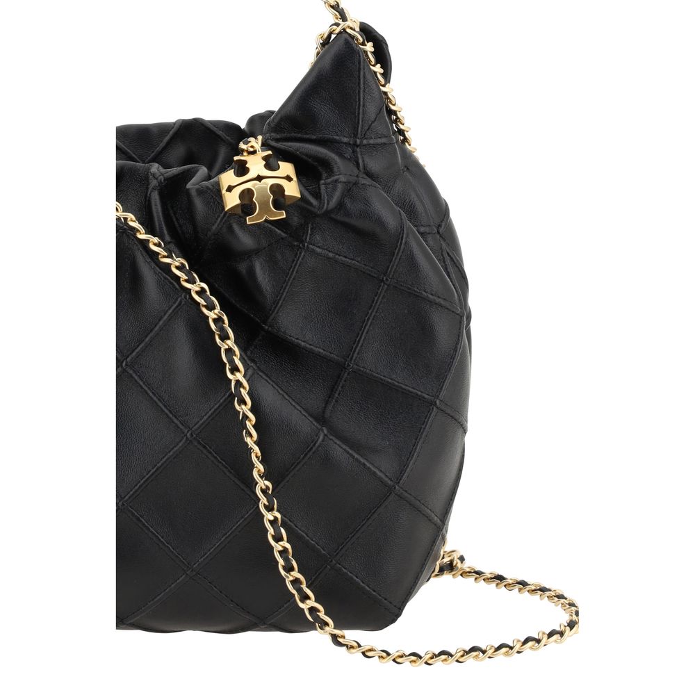 Bolso de hombro Tory Burch negro de piel de cordero Ovis Aries Aries