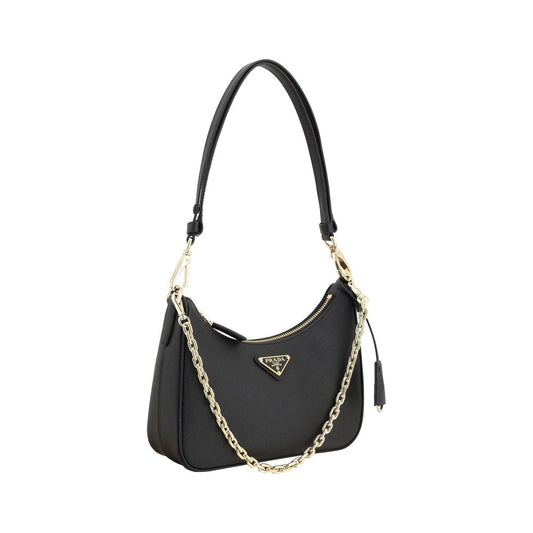 Bolso de hombro Prada de piel de becerro negra Bos Taurus