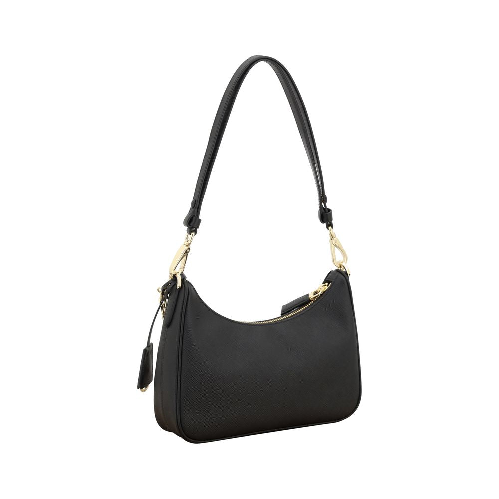 Bolso de hombro Prada de piel de becerro negra Bos Taurus