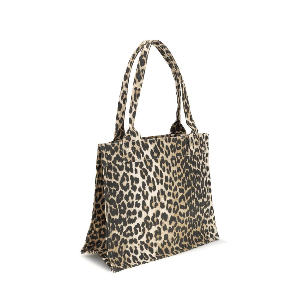 Bolso de hombro Ganni marrón de algodón reciclado