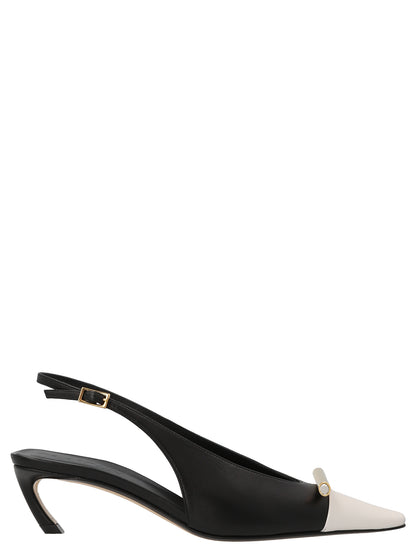 Lanvin Bicolor Goatskin Mid-Heel Pumps