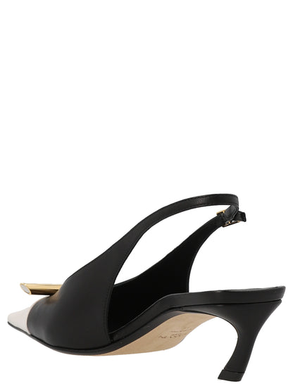 Lanvin Bicolor Goatskin Mid-Heel Pumps