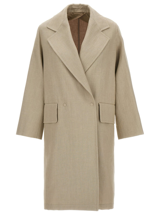 Abrigo de lino beige Max Mara