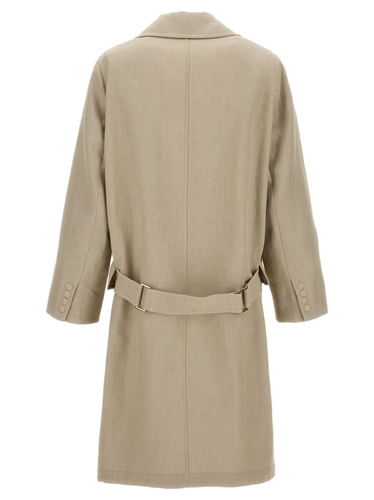 Abrigo de lino beige Max Mara