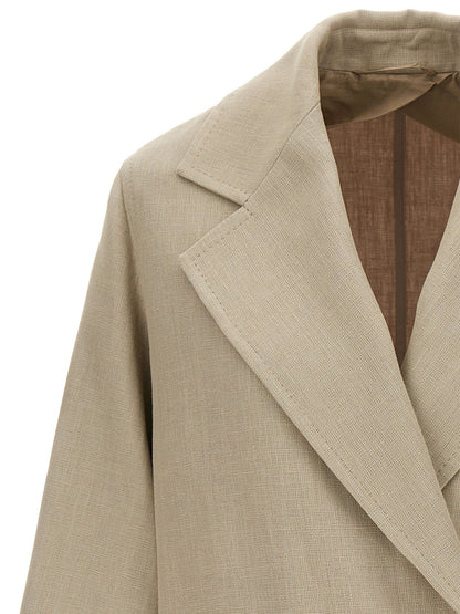 Abrigo de lino beige Max Mara
