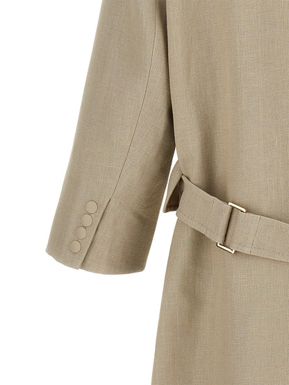 Abrigo de lino beige Max Mara