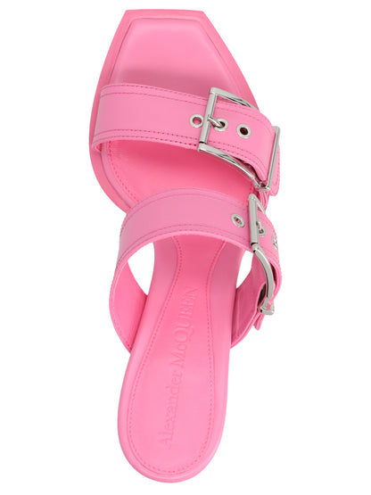 Sandales à talon aiguille en cuir multicolore Alexander McQueen