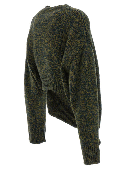 Cardigan Bicolor De Elastano Loewe Con Diseño De Doble Cuello