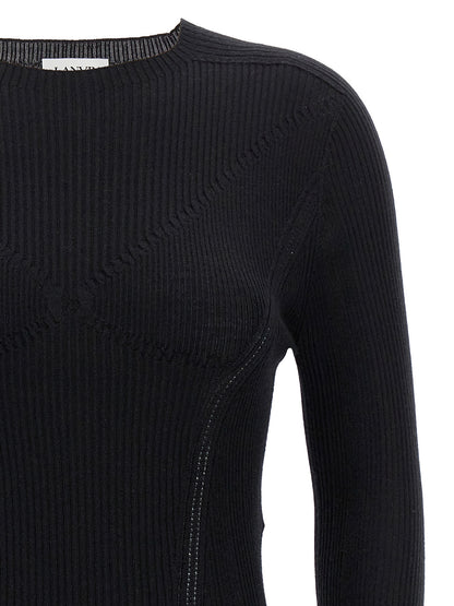 Cardigan en Cachemire Noir Lanvin - Silhouette Moderne