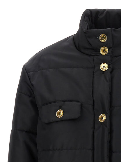 Moschino Black Longline Polyamide Jacket Thermal Protection