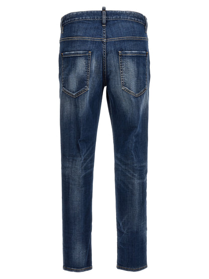 Dsquared Jean en coton bleu à coupe ample