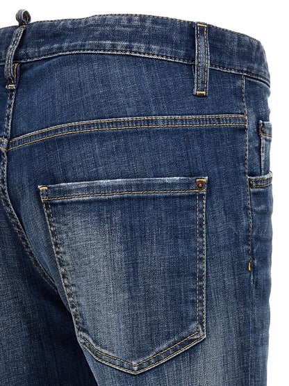 Dsquared Jean en coton bleu à coupe ample