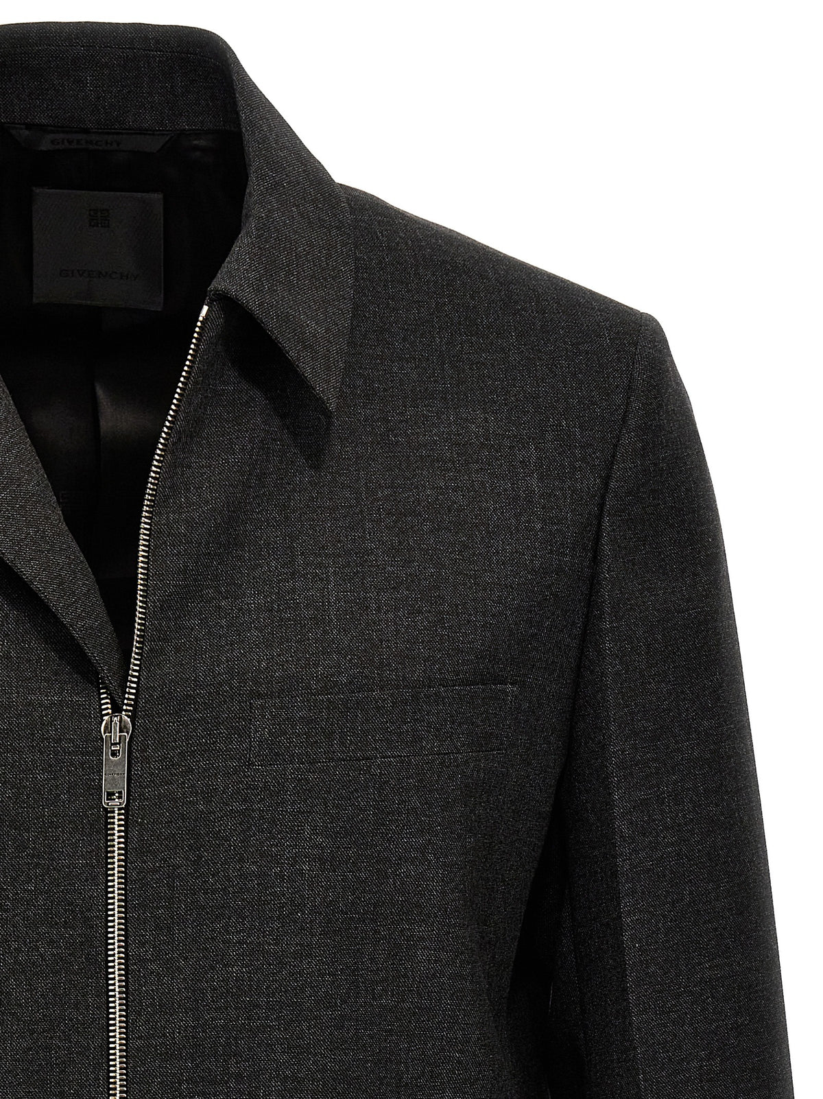 Veste zippée en laine vierge grise Givenchy