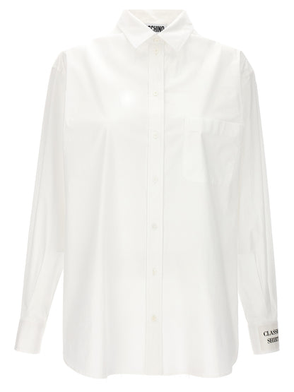 Camisa Moschino De Algodón Blanco Corte Clásico Moderno