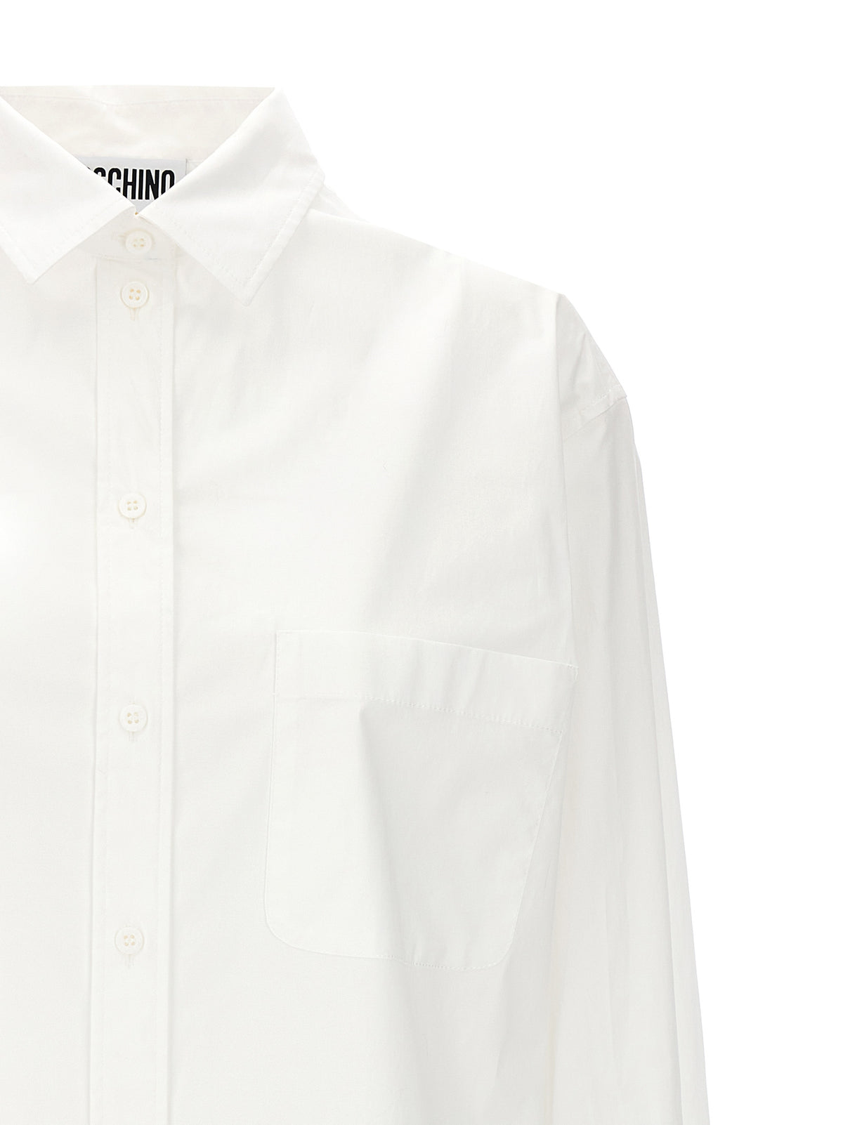 Camisa Moschino De Algodón Blanco Corte Clásico Moderno