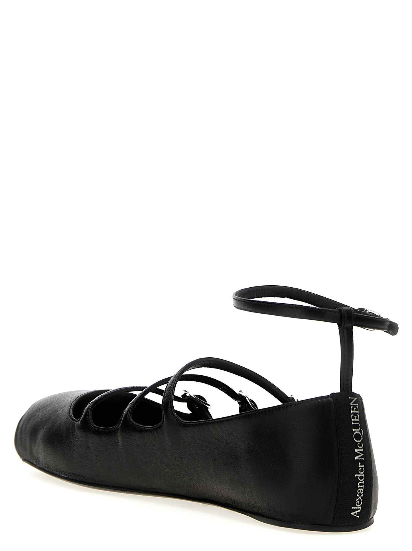 Bailarinas Alexander McQueen de piel de becerro negra