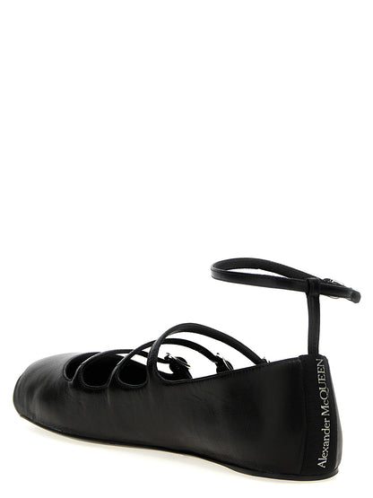 Bailarinas Alexander McQueen de piel de becerro negra