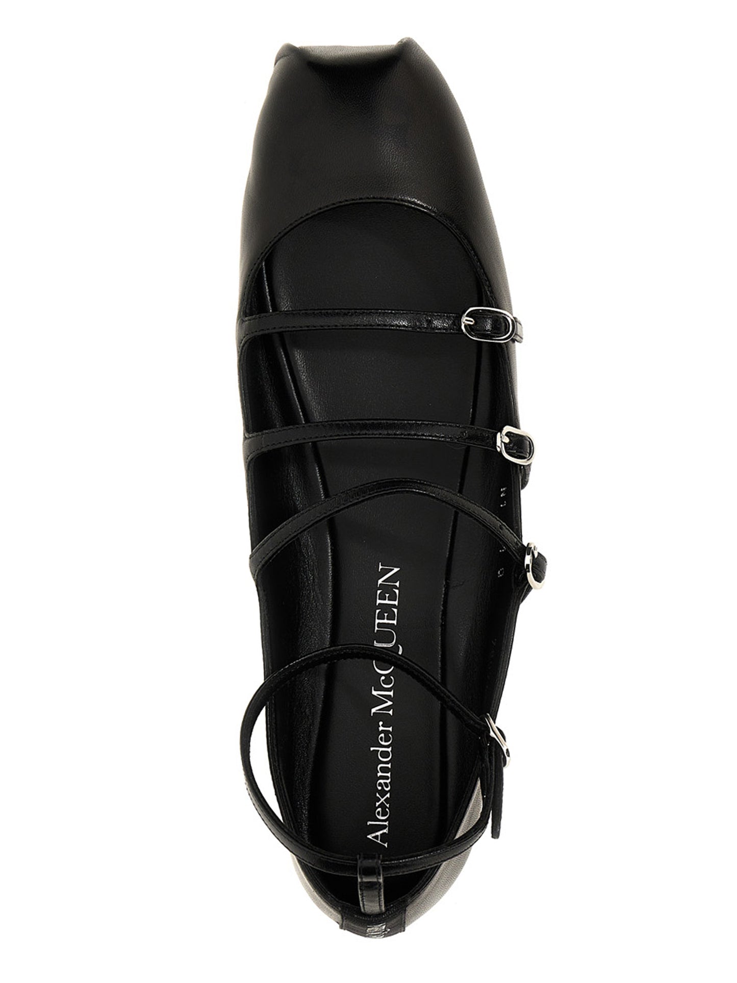 Bailarinas Alexander McQueen de piel de becerro negra