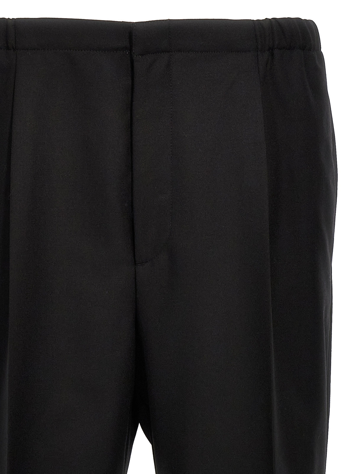 Fendi Pantalones De Vestir Negro De Lana Virgen