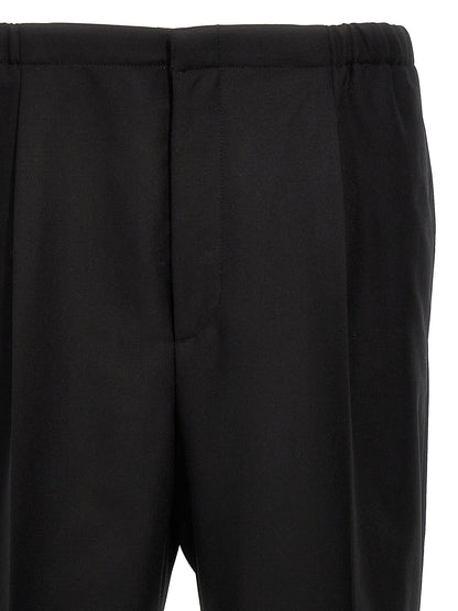 Fendi Pantalones De Vestir Negro De Lana Virgen