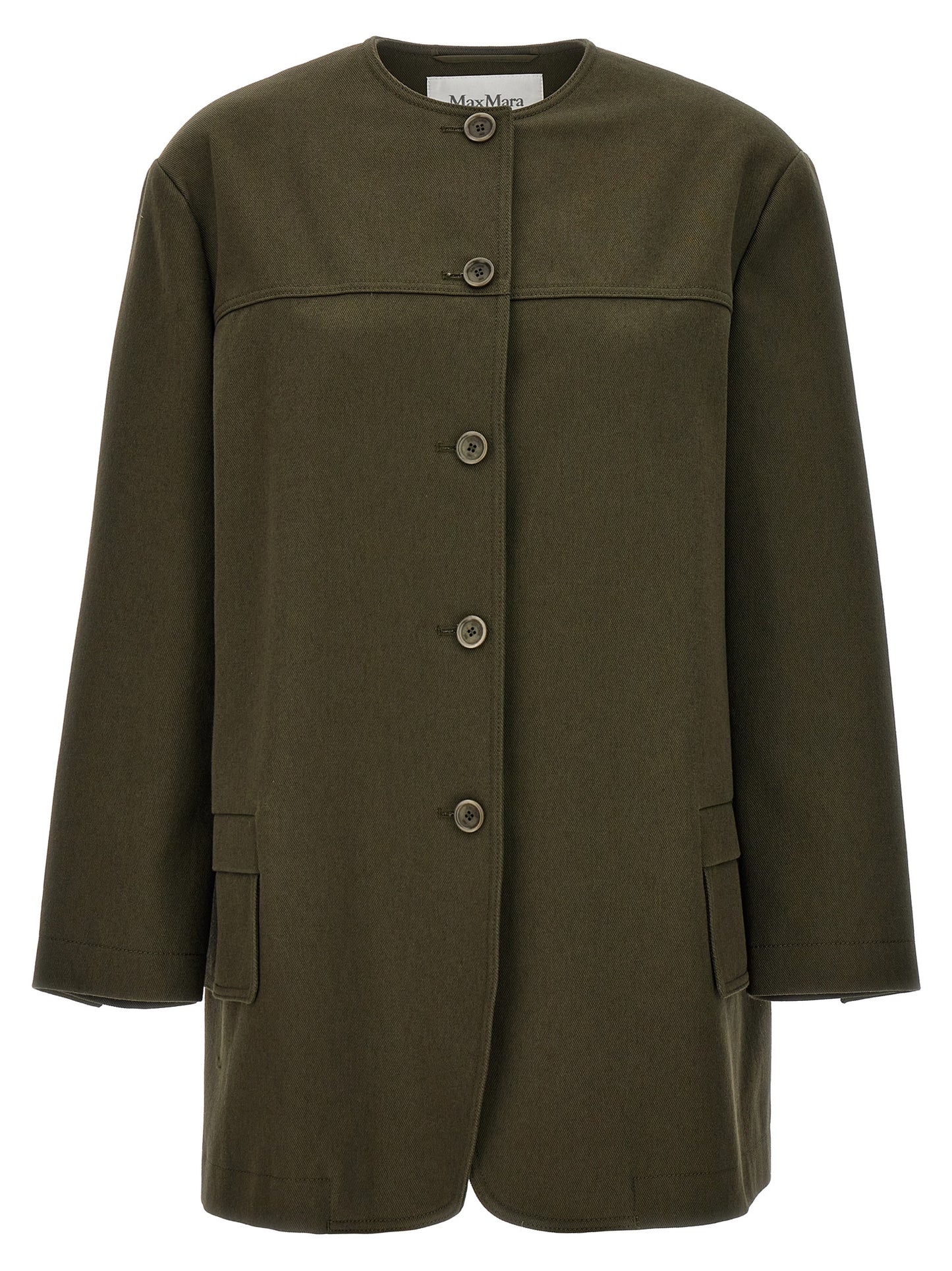 Chaqueta larga bicolor de algodón Max Mara