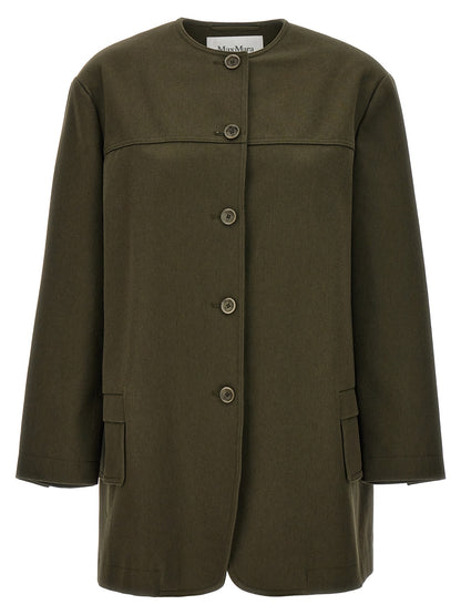 Chaqueta larga bicolor de algodón Max Mara