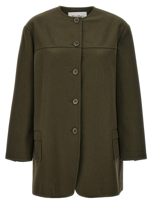 Chaqueta larga bicolor de algodón Max Mara