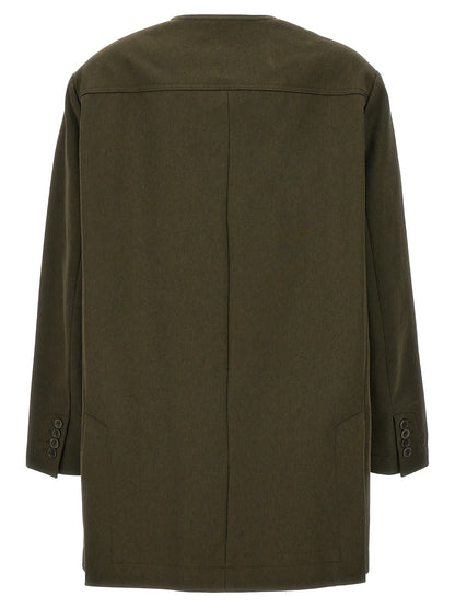 Chaqueta larga bicolor de algodón Max Mara