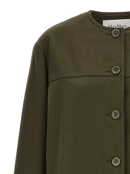 Chaqueta larga bicolor de algodón Max Mara