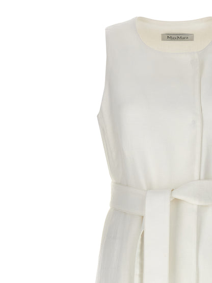 Chaqueta sin mangas de lino blanco Max Mara
