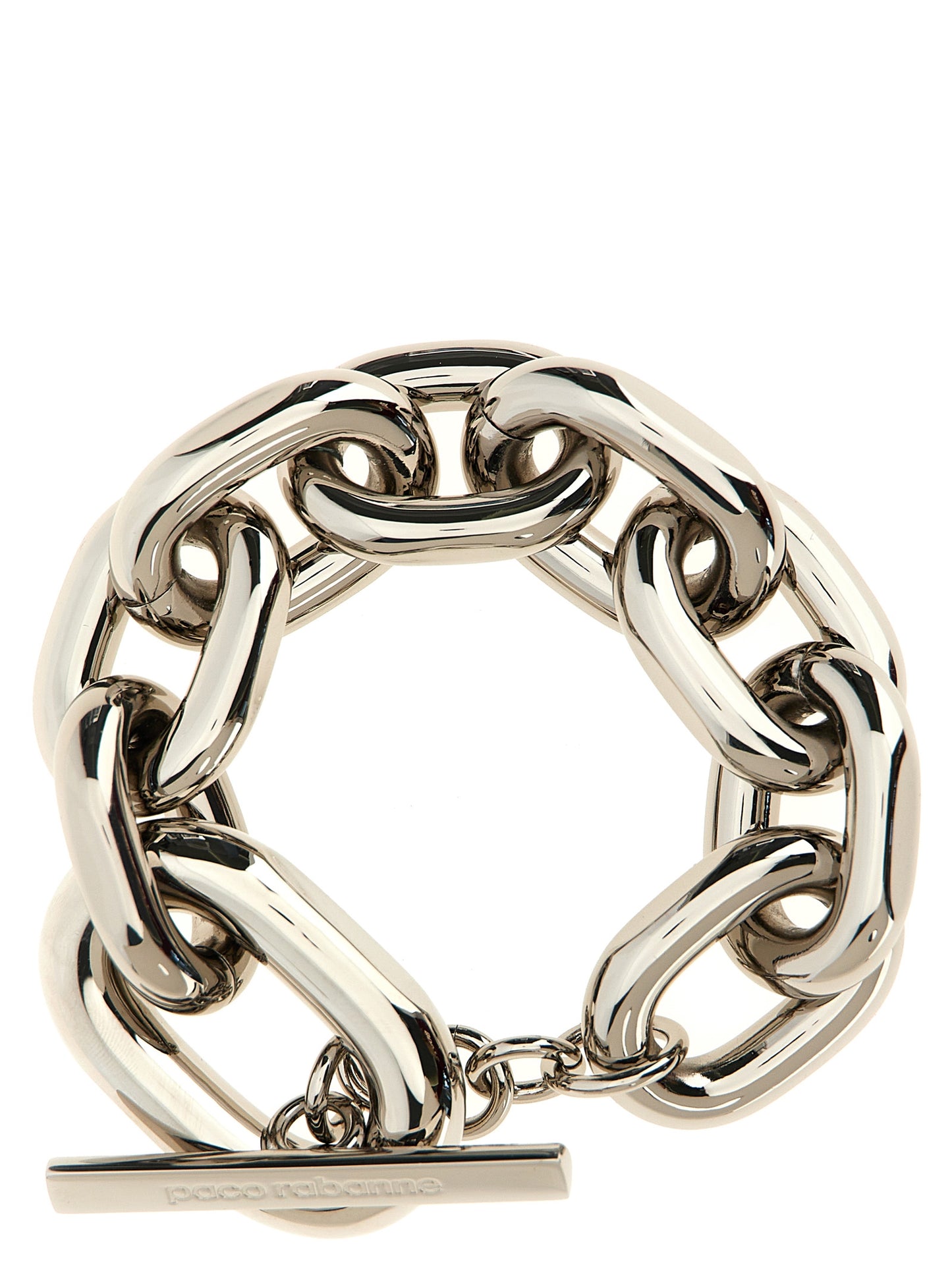 Pulsera de metal plateado de Paco Rabanne