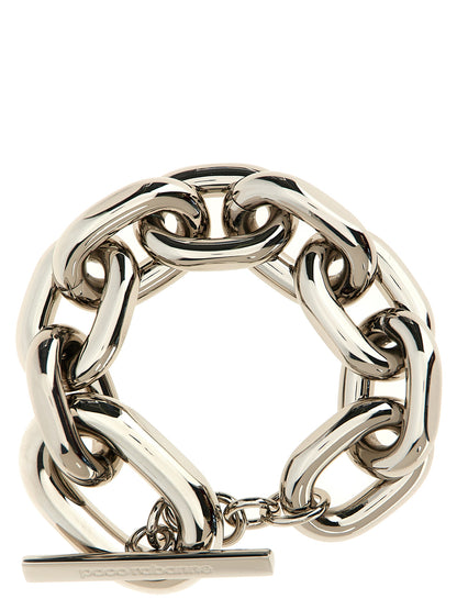 Pulsera de metal plateado de Paco Rabanne