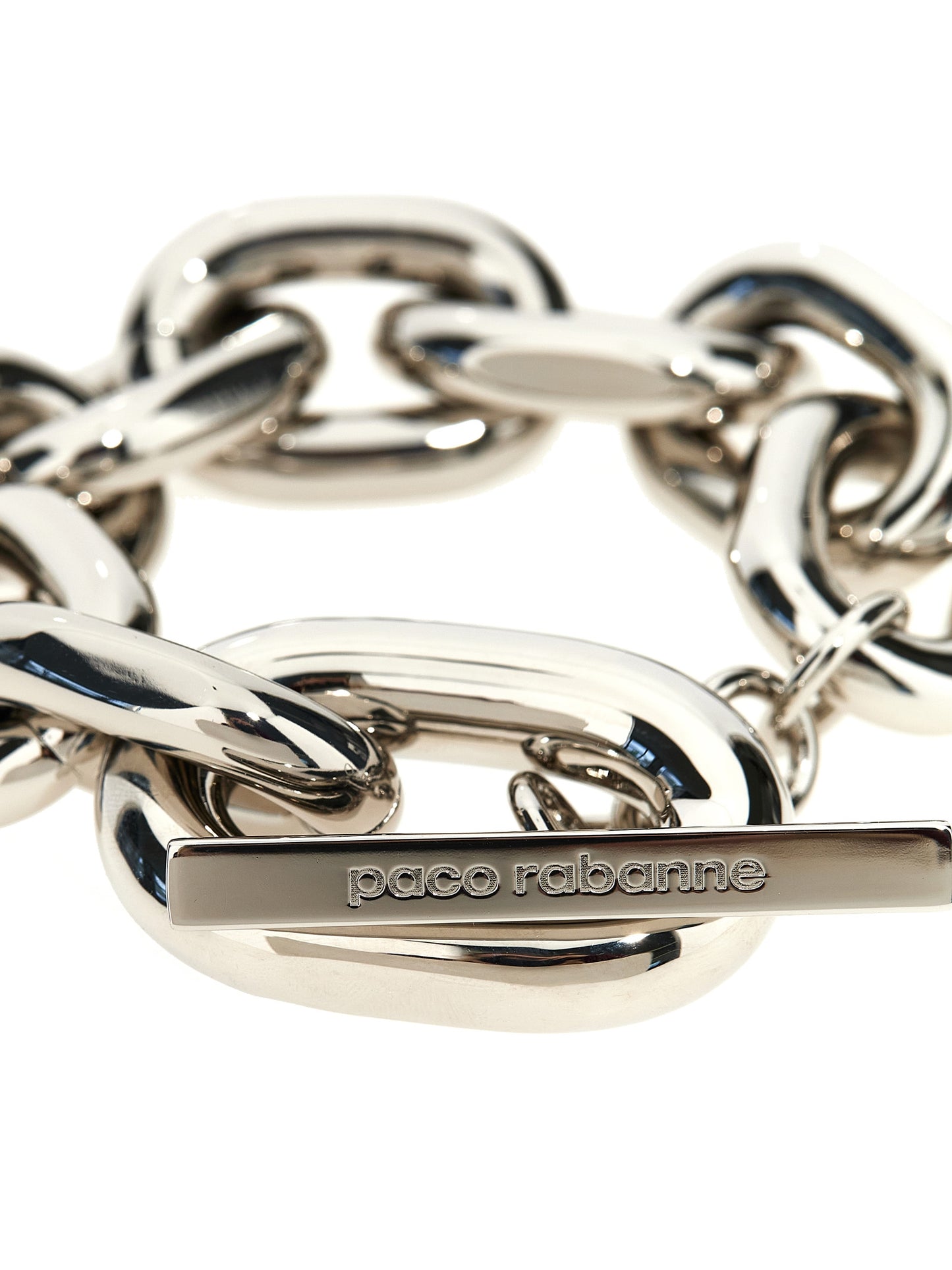 Pulsera de metal plateado de Paco Rabanne