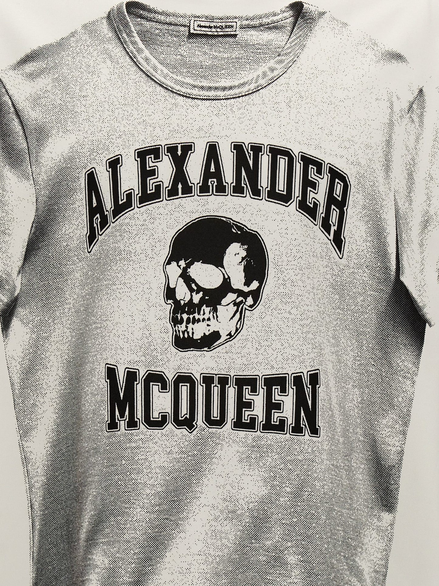 Camiseta de algodón bicolor Alexander McQueen