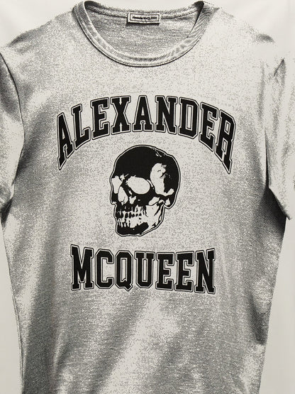 Camiseta de algodón bicolor Alexander McQueen
