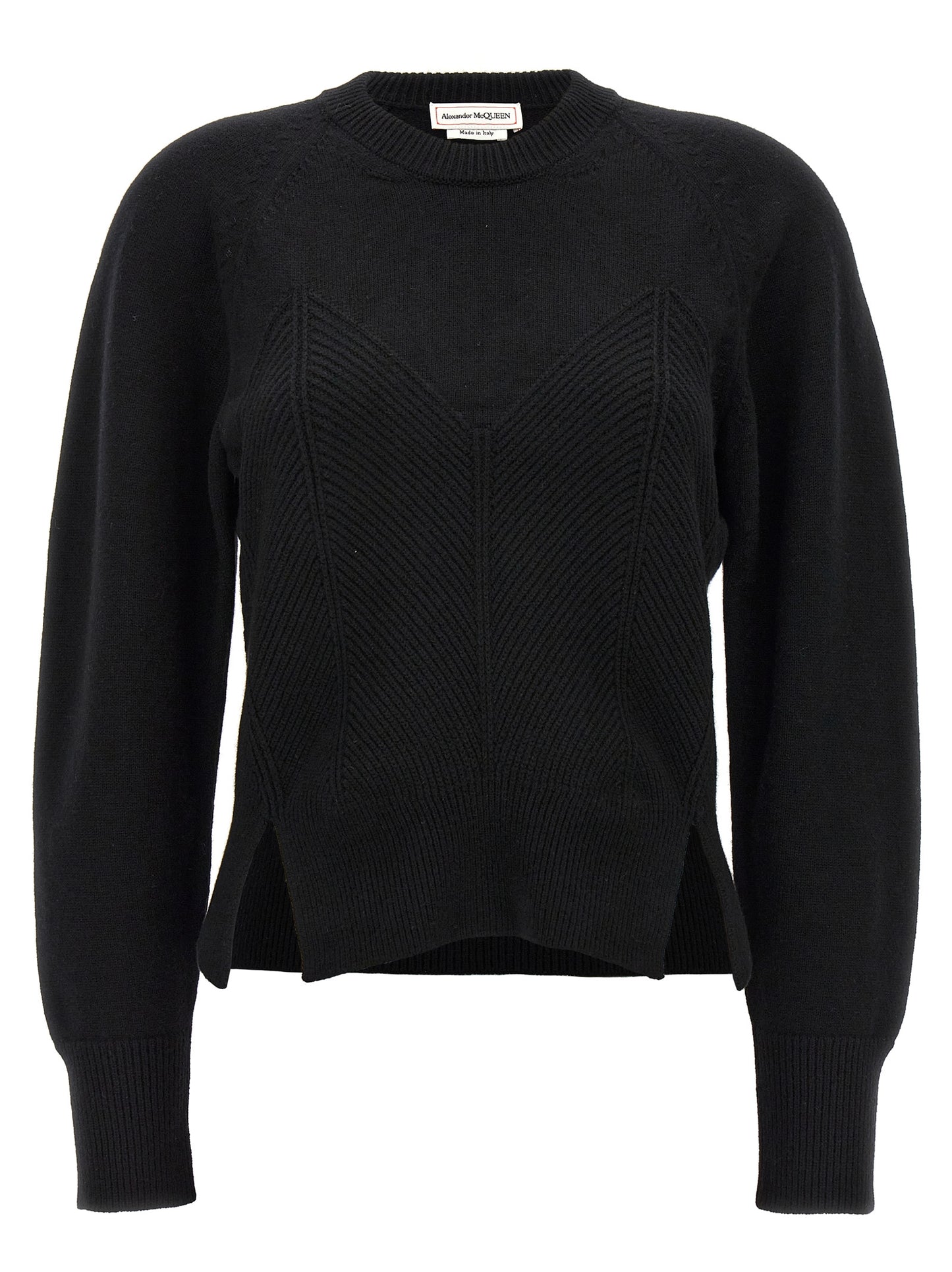 Cárdigan de lana negra Alexander McQueen