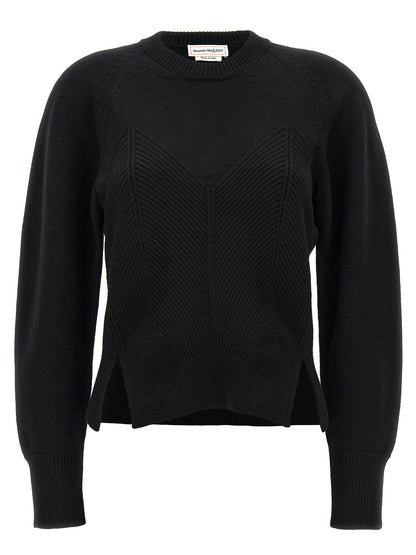 Cárdigan de lana negra Alexander McQueen