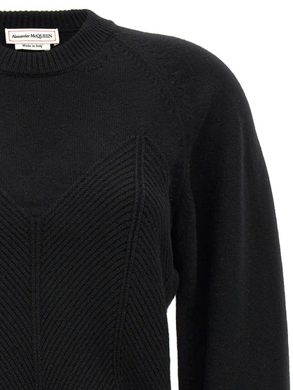 Cárdigan de lana negra Alexander McQueen