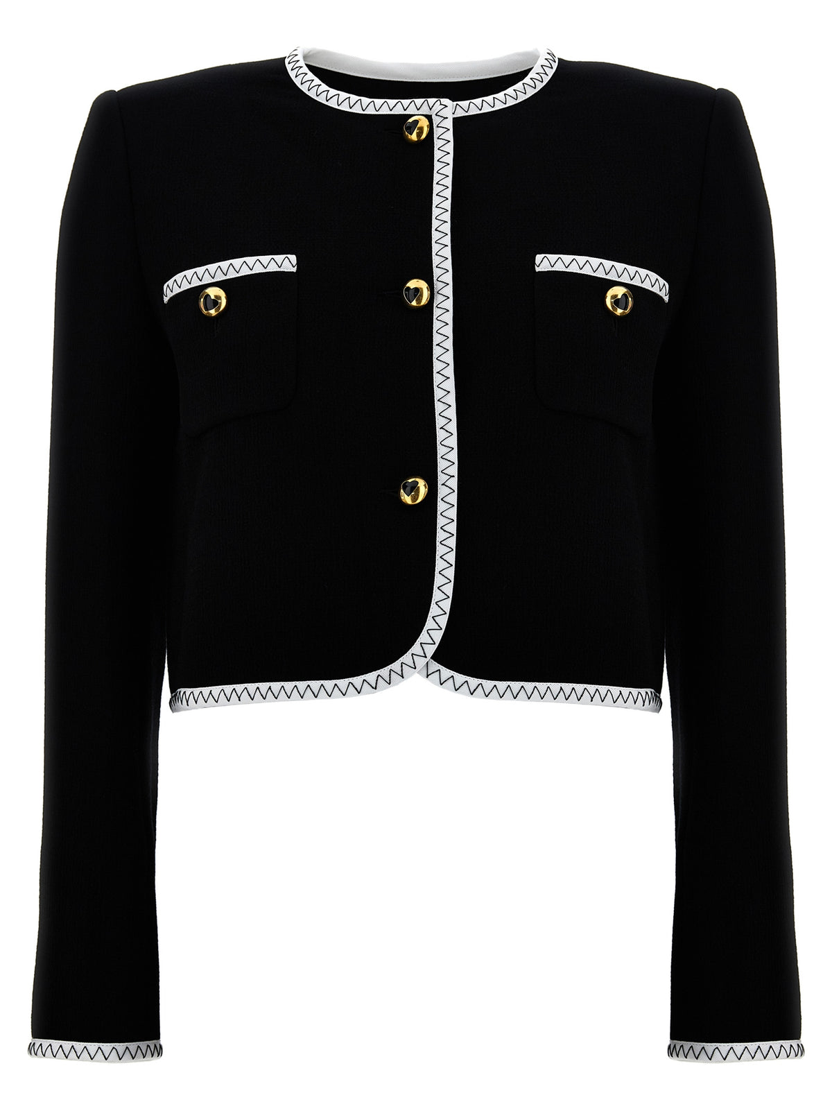 Chaqueta Moschino Bicolar De Viscosa Con Largo Completo