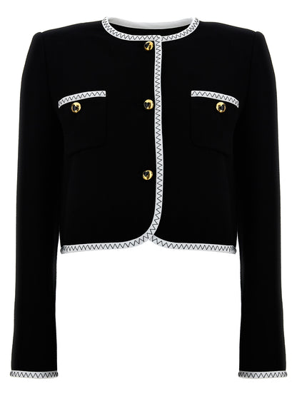 Chaqueta Moschino Bicolar De Viscosa Con Largo Completo