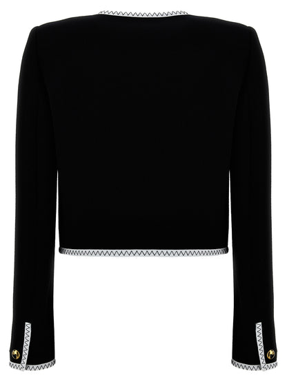Chaqueta Moschino Bicolar De Viscosa Con Largo Completo