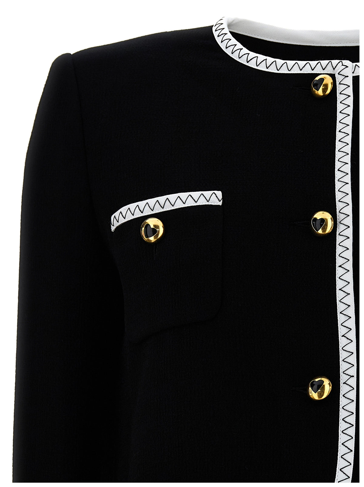 Chaqueta Moschino Bicolar De Viscosa Con Largo Completo