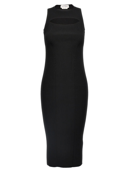 Vestido Midi Alexander McQueen En Viscosa Negra