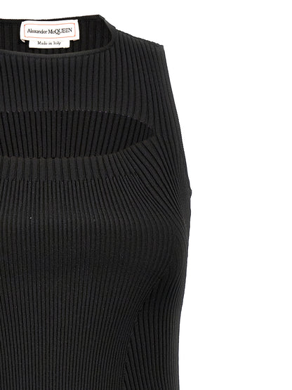 Vestido Midi Alexander McQueen En Viscosa Negra