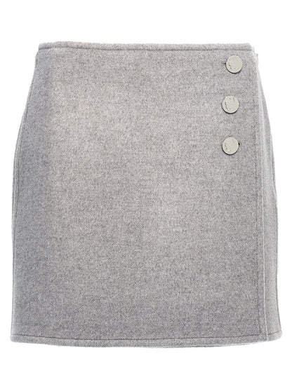 Falda larga de lana gris Tory Burch