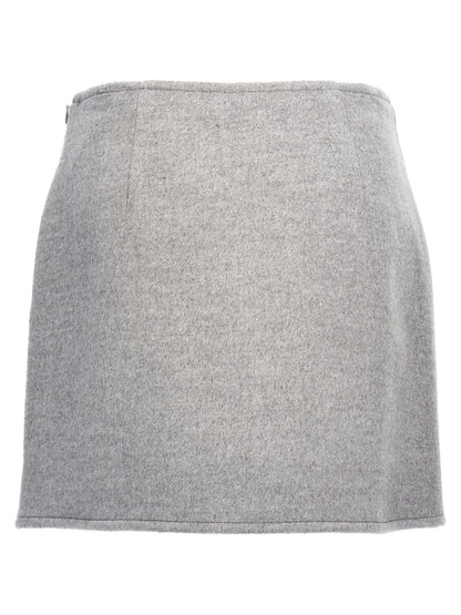 Falda larga de lana gris Tory Burch