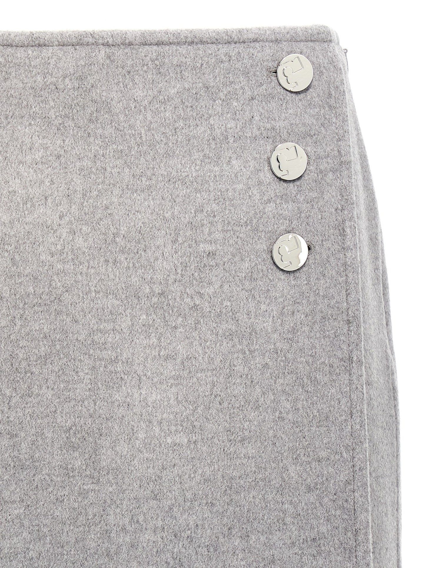 Falda larga de lana gris Tory Burch