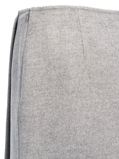 Falda larga de lana gris Tory Burch